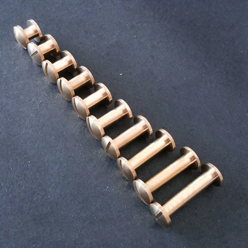 

HOT 10pcs 4mm/5mm/6mm/7mm/8mm Luggage Leather Metal Craft Solid Screw Nail Rivet Double Curved Head Belt/strap Rivets Book Screw