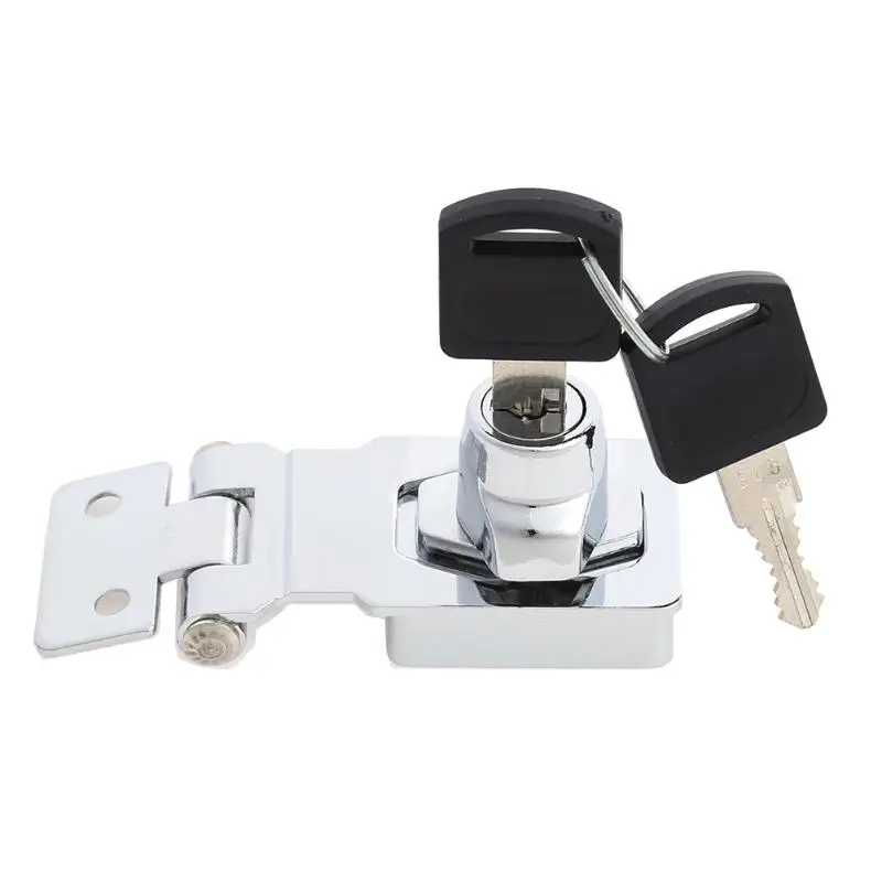 

Zinc Alloy Cabinet Lock Chromed Plated Drawer Cabinet Door Box Hasp Lock with 2 Keys For Home Hotel Security 2.5/3/4inch