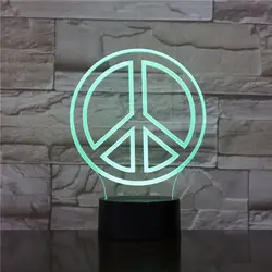 Символ мира светодиодный ночник сенсорный датчик 7 цветов раздевалка декоративная лампа символ мира настольная лампа спальня Прямая