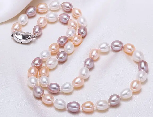 

18"10-12MM NATURAL SOUTH SEA WHITE PINK PEARL NECKLACE