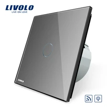 Livolo Стандартный Переключатель ЕС, VL-C701DR-15, серая стеклянная панель, AC 220~ 250 В дистанционный и диммер функция настенный выключатель света(без пульта дистанционного управления