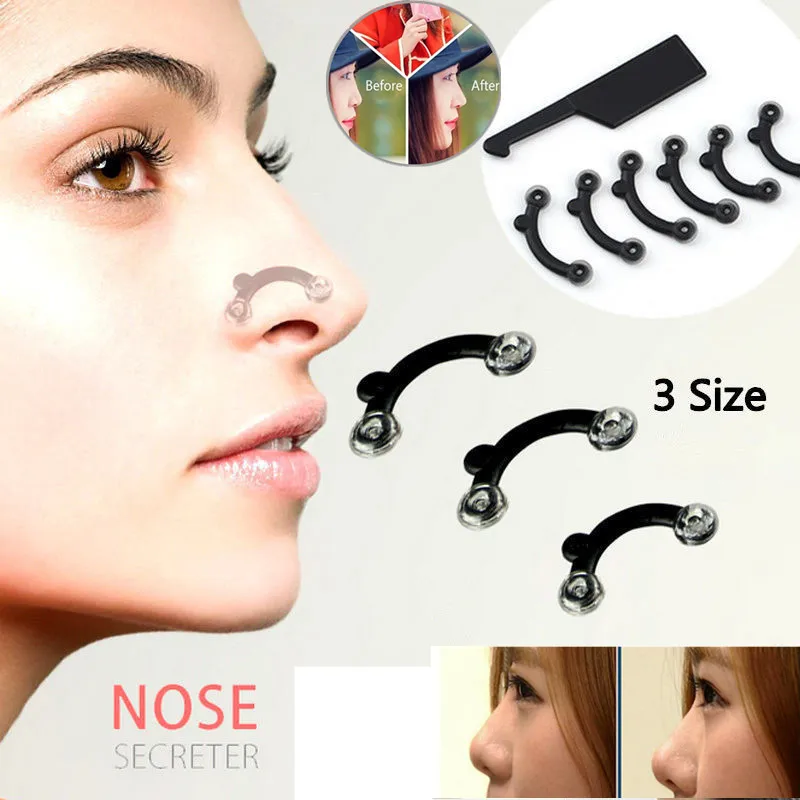 

6PCS/Set 3 Sizes Beauty Nose Up Lifting Bridge Nose Shaper Massage Tool No Pain Nose Shaping Clip Clipper Face Beauty Tools