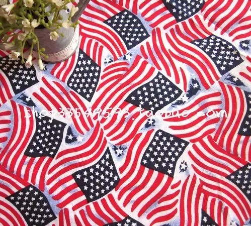 

135X100cm Stars and Stripes the American Flag Cotton Fabric for US Holiday Decoration-AFCK490