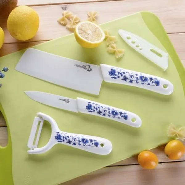 Керамический нож костюм из трех предметов кухонных ножей с керамическими ножами и кухонными ножами - Цвет: 2