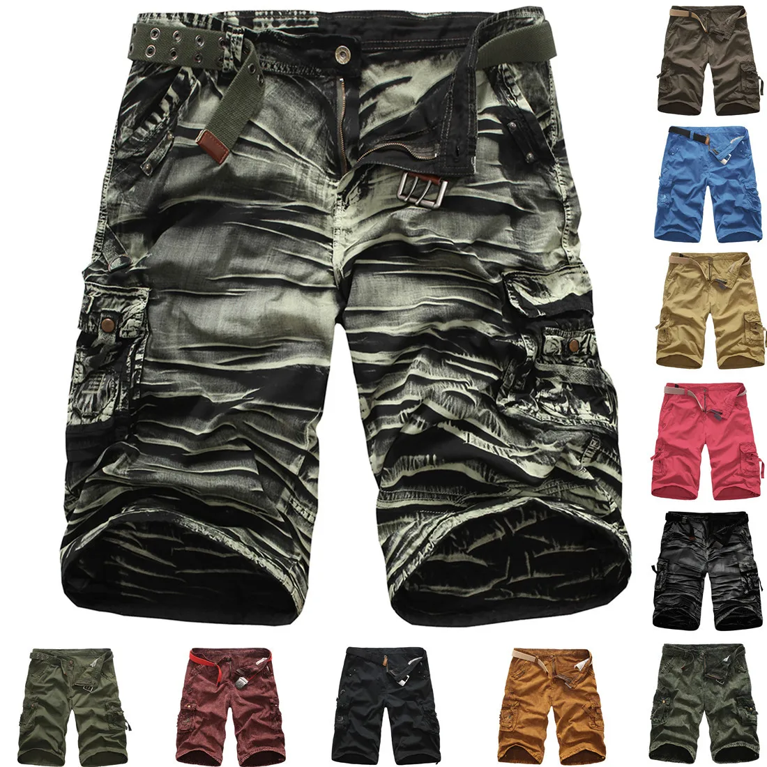 

M-XXL Men 'S Casual Summer Cotton Pants Gym Fitness Sports Short Call 2018 Foreign Trade Men's Clothing Cargo Pants Summe