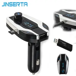 Jinserta громкой связи Беспроводной Bluetooth гарнитура для авто fm-передатчик AUX auido MP3-плееры Поддержка TF USB ЖК-дисплей Дисплей