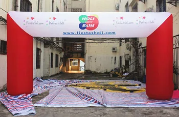 

Free shipment 8m*4.4m*1.3m inflatable arch with two sides logo printing,material 0.45mm strong and heavy PVC