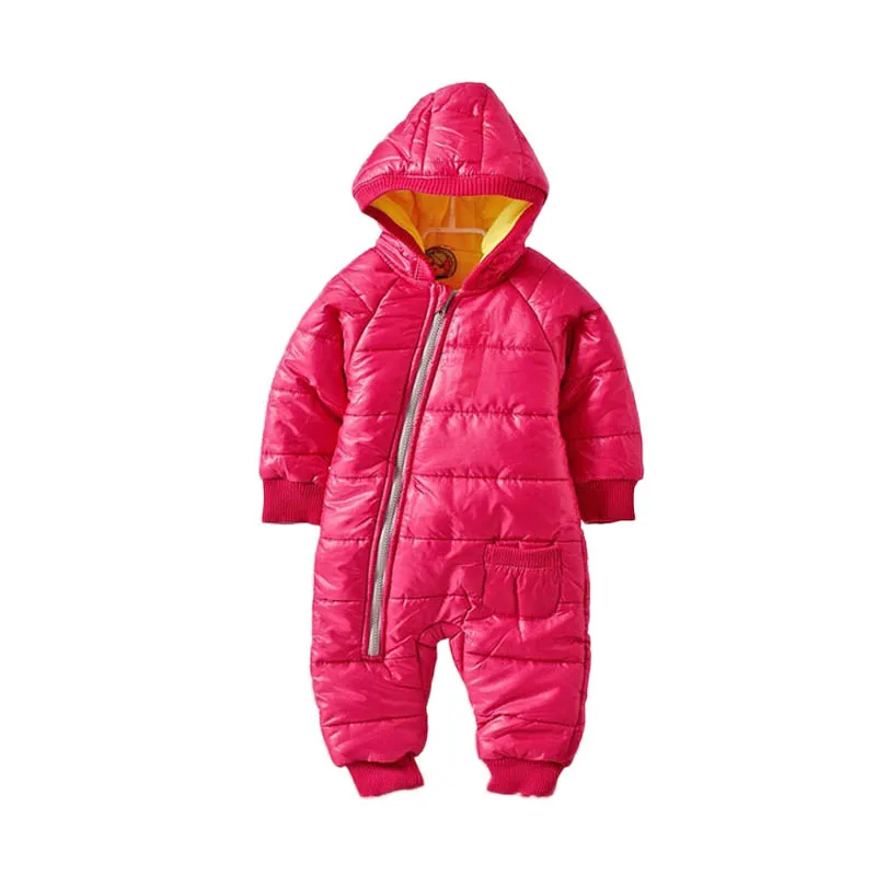 Высококачественные детские комбинезоны; Зимний толстый хлопковый костюм для мальчиков; теплая одежда для девочек; Детский комбинезон; Верхняя одежда для детей; одежда для малышей - Цвет: Red