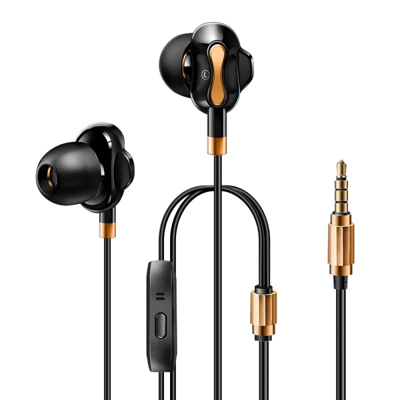N1 Hifi Earphone Dual Dynamic 8mm Graphene Diaphragm Stereo Earphones with Microphone Bass Headset in ear Earbud 3 5mm Earplug