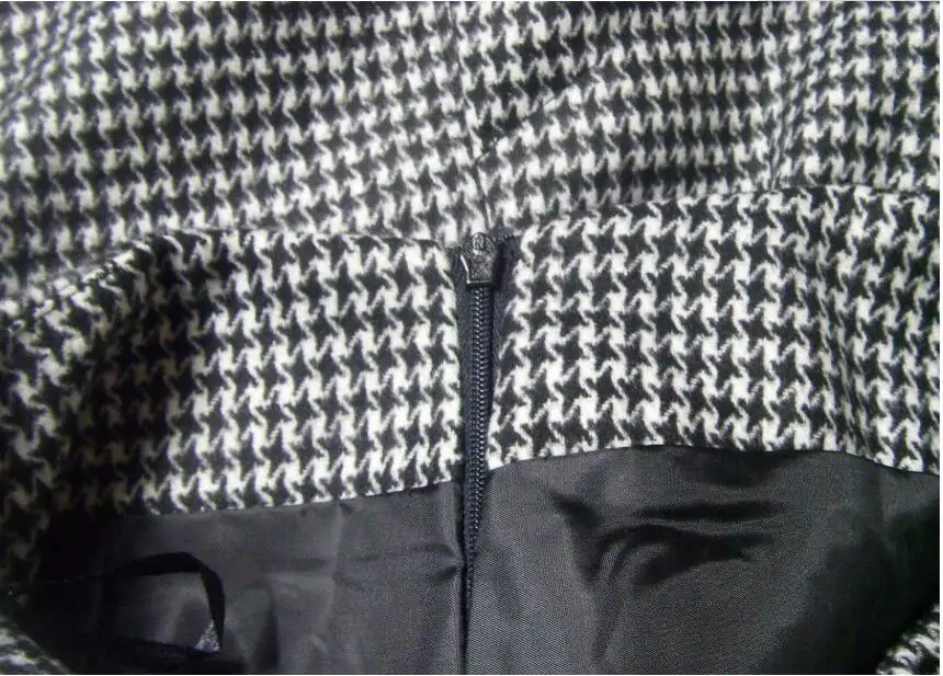 Новинка, осенне-зимняя юбка, Женская юбка-карандаш с высокой талией, юбка средней длины с рисунком «гусиная лапка», женская тонкая винтажная юбка размера плюс