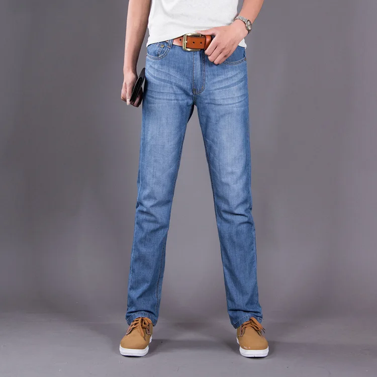 Brand Men's Jeans Spring summer Business Casual Loose Long Pants Male Solid Straight Jeans For Men factory Price  (9)