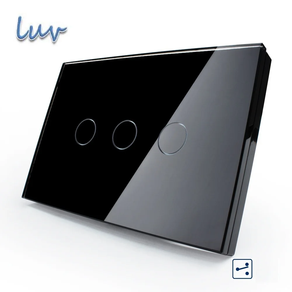 Livolo US/AU Standard Wall Switch Crystal Glass Panel 3-gang 2-way Touch Control Light VL-C303S-82 with LED indicator | Обустройство