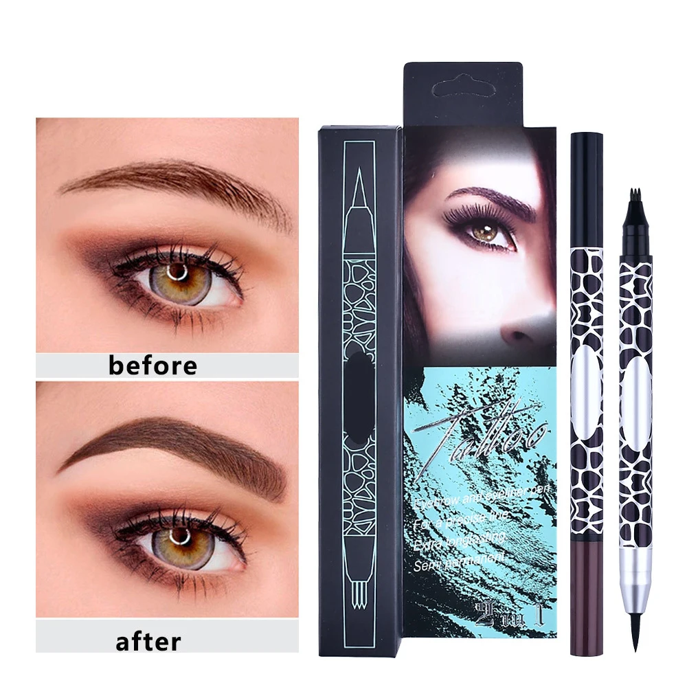 

36H Waterproof Double-Head Eyeliner Pencil Tattoo 2 Colors Liquid Eye Liner Pen Precision Long-lasting Smooth Makeup Tools TSLM2