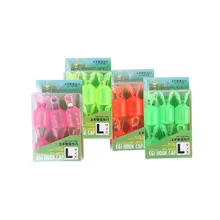 6pcs/box 2.5*3cm Wood Shrimp Hooks Cover Mountaineering lock Jig Squid Umbrella Hook Hat Box Protector Fishing Tackle pesca