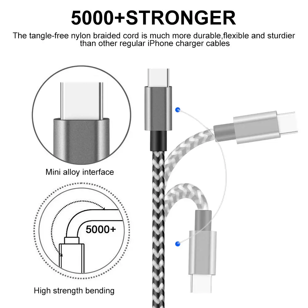 Нейлоновый usb type-C кабель 1 м 2 м для быстрой зарядки данных USB C кабель для samsung S9 S10 Xiaomi mi9 mi8 huawei Зарядное устройство usb type-c шнур