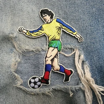 

1 PIC 6.5*8CM computer embroidery football sports patch badge clothing hole DIY decorative accessories rubber glue ironing