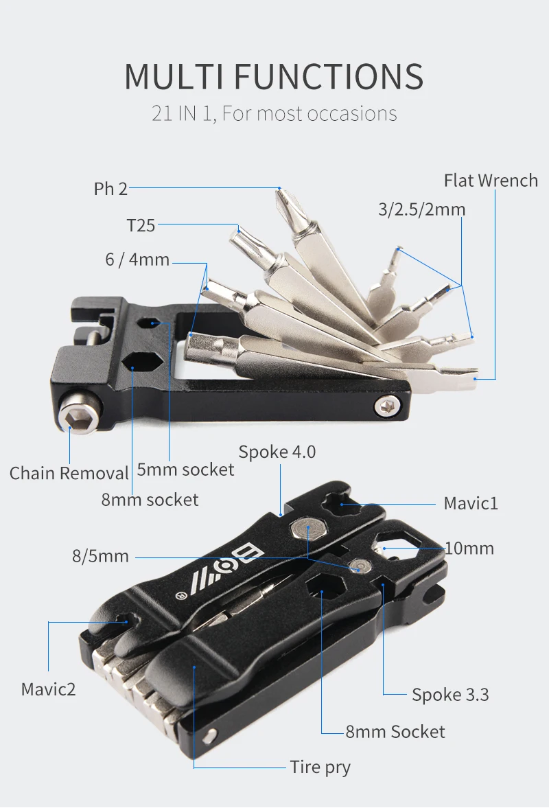 21 в 1 Набор инструментов для ремонта велосипеда, инструменты для удаления шестигранных ключей, отвертки, уровень шин, Аллен, гаечный ключ, инструменты для ремонта велосипеда