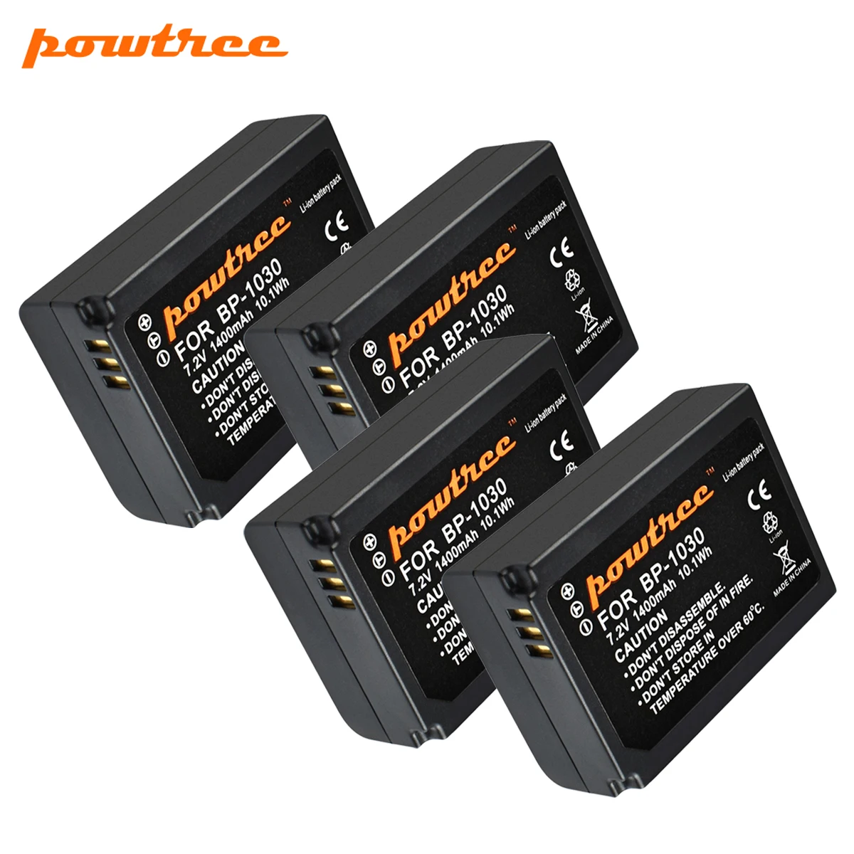 Аккумулятор для камеры Powtree 7,2 V 1400mAh BP-1030 BP1030 BP1130 BP-1130 Repalcement для samsung NX200 Аккумулятор для камеры L10 - Цвет: 4 Pack Battery