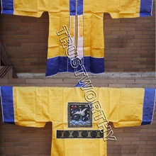 Унисекс даосская одежда Униформа даосский одежда священнослужителя боевые искусства костюмы priest краны одежды костюм желтого цвета