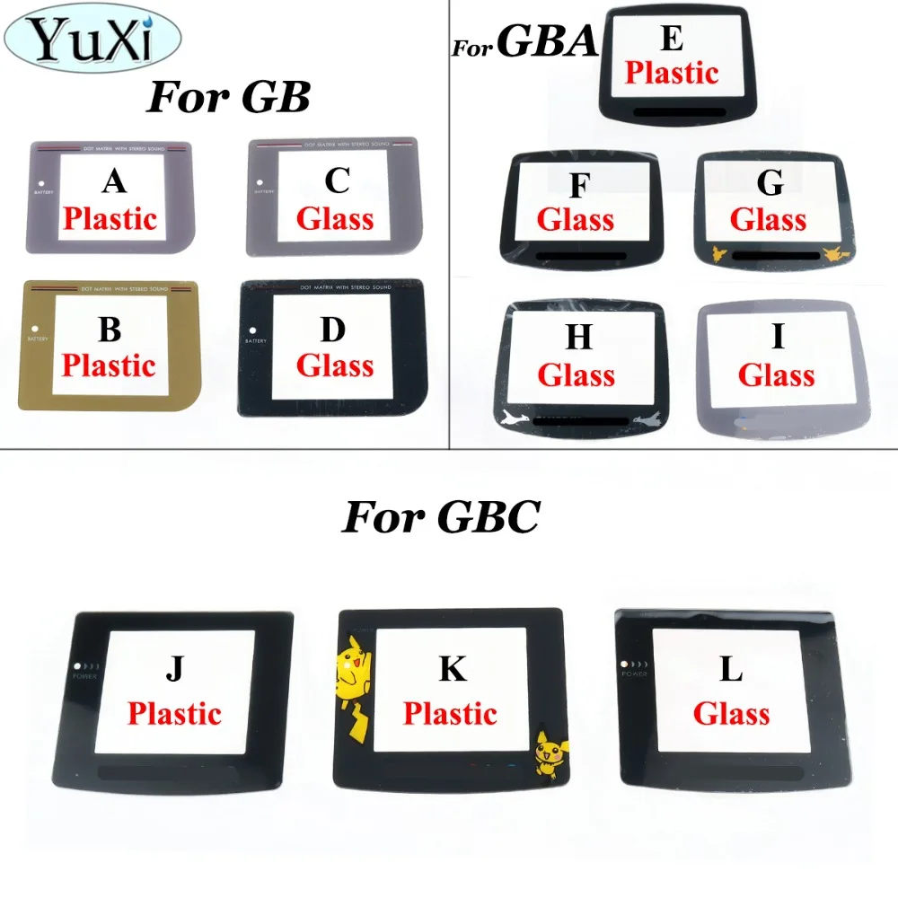 

YuXi 10pcs/lot Plastic Glass Lens for GBA GB GBC Screen Glass Lens for Gameboy Advance Color Lens Protector W/ Adhensive
