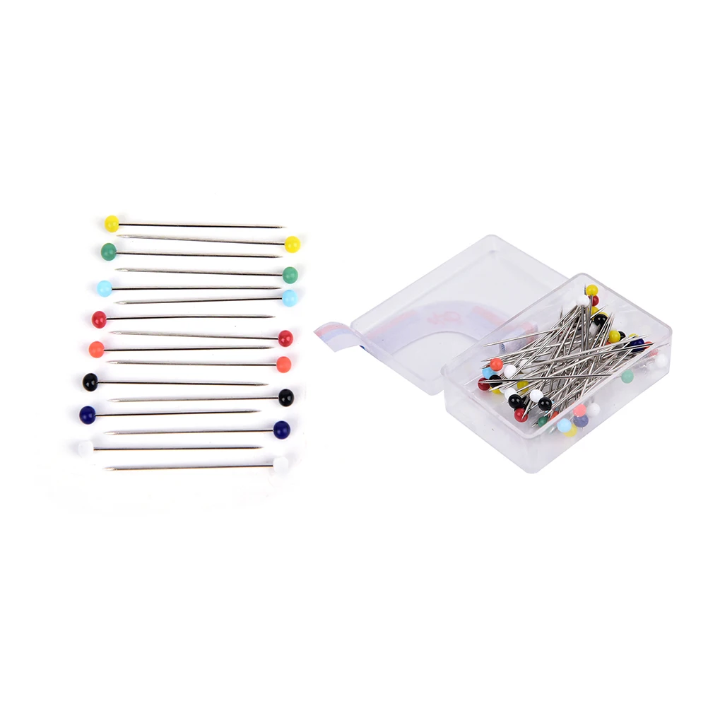 

50pcs Patchwork Pins Sewing Pin With Box DIY Sewing Patchwork Pins Quilting Tool Round Pearl Head Pins Sewing Accessories