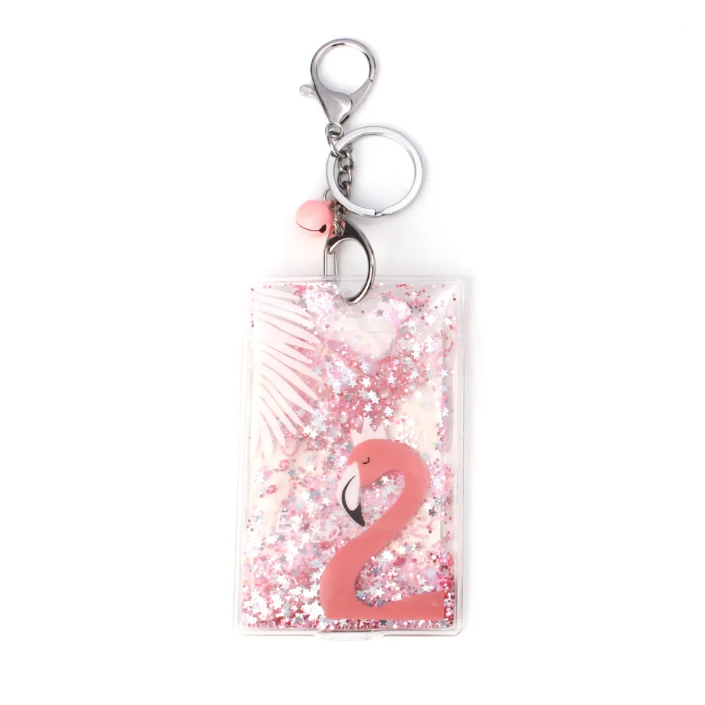 

8Seasons PVC Keychain & Keyring Flamingo Silver Color Colorful Bell Sequins Fashion Jewelry 18.9cm(7 4/8") x 7cm(2 6/8"), 1Piece