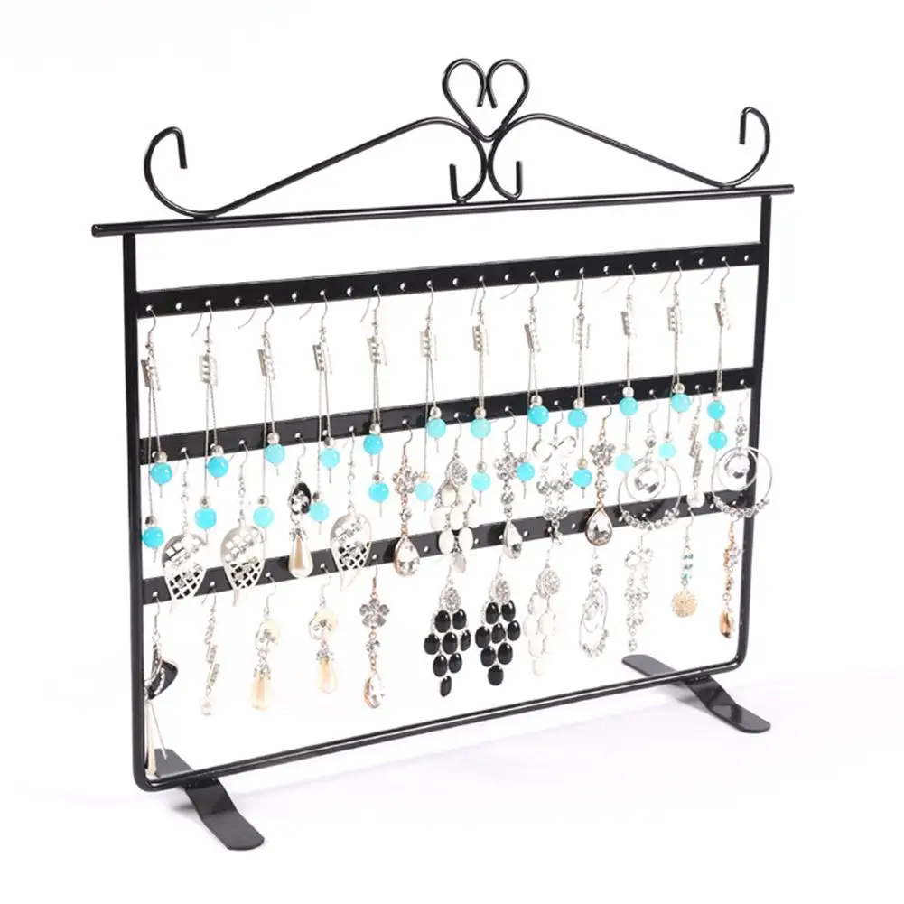 

New 72 Holes Metal Earring Necklace Display Holder Jewelry Stand Rack Organizer