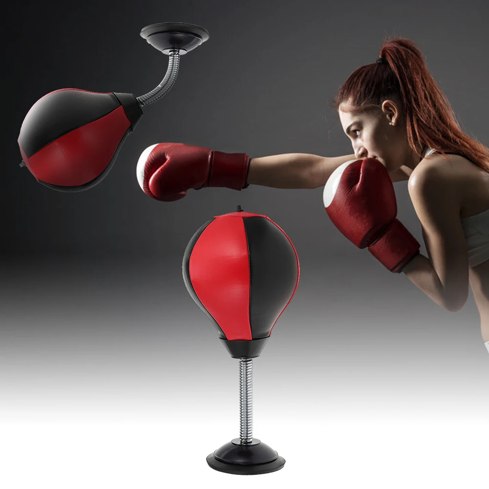 Punching Ball De Bureau Ventouse - Rouge - Anti-stress Enfant Et Adulte