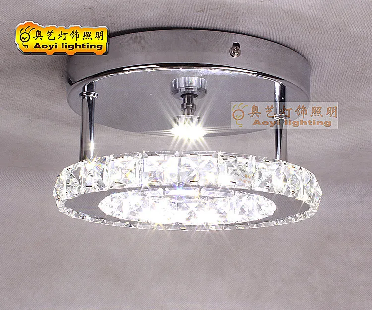 Modern LED Ceiling lamp diameter 20cm K9 Crystal ring for Corridors