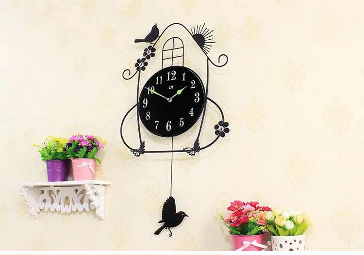 Светящиеся Настенные часы Новые Креативные настенные часы для гостиной украшения сада часы Европейские Художественные кварцевые часы