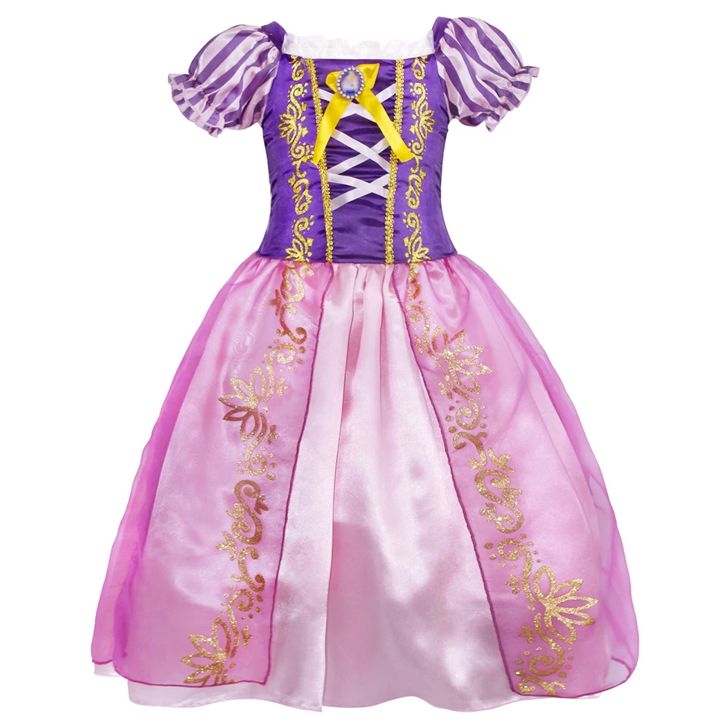 Only dress AmzBarley платья Рапунцель для девочек; нарядная детская праздничная одежда; маскарадный костюм принцессы на день рождения и Хэллоуин - Цвет: Only dress
