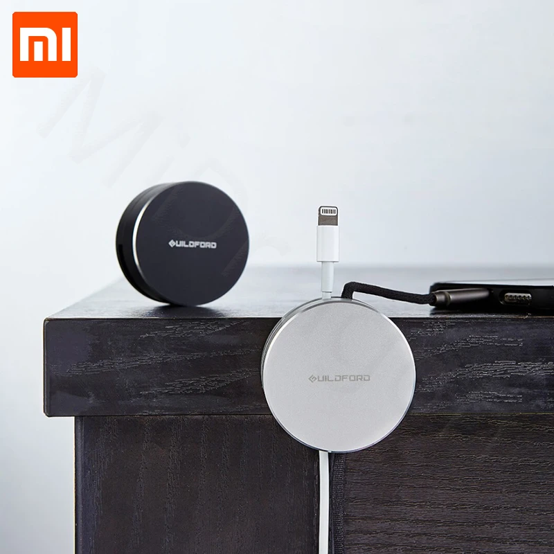 

Original Xiaomi Mijia Data line Storage Box alloy aluminum double track trunking magnetic design storage data line receiver Box