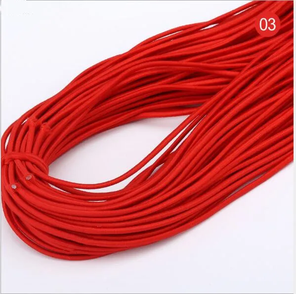 5 ярдов, 2 мм, цветная круглая резинка для волос, Высококачественная эластичная резинка, эластичная линия, аксессуары для шитья «сделай сам», эластичный шнур - Цвет: Red as photo