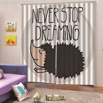 

3D Digital Print Hedgehog Blackout Curtain For Living Room Printed Drapes Bedroom Kitchen Balcony for Window Decoration M13