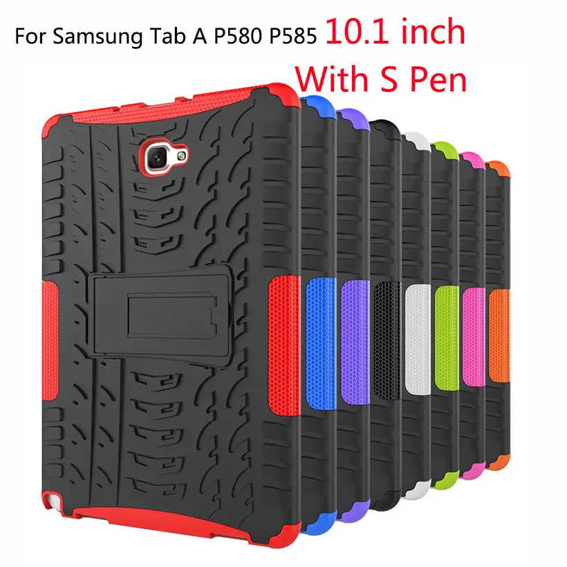 

New Armor For Samsung A6 10.1 P580 Case PC & Silicon Funda For Samsung Galaxy Tab A 6 A6 10.1 2016 P580 P585 Shockproof Case