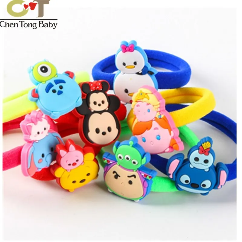 

Double Mickey minnie anna cartoon tsum plush toys beauty toy hair rope Accessories 8kinds WJ01