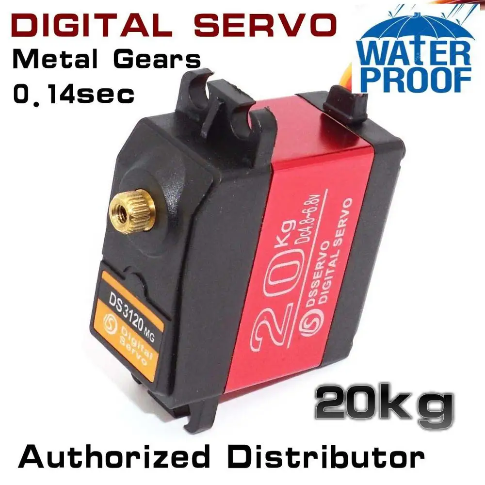 

Digital Servo DS3120MG 20kg Waterproof Standard Servo 1:10 1:8 RC Car Model Robot Arm Servo Compatible MG995 MG996 Brackets