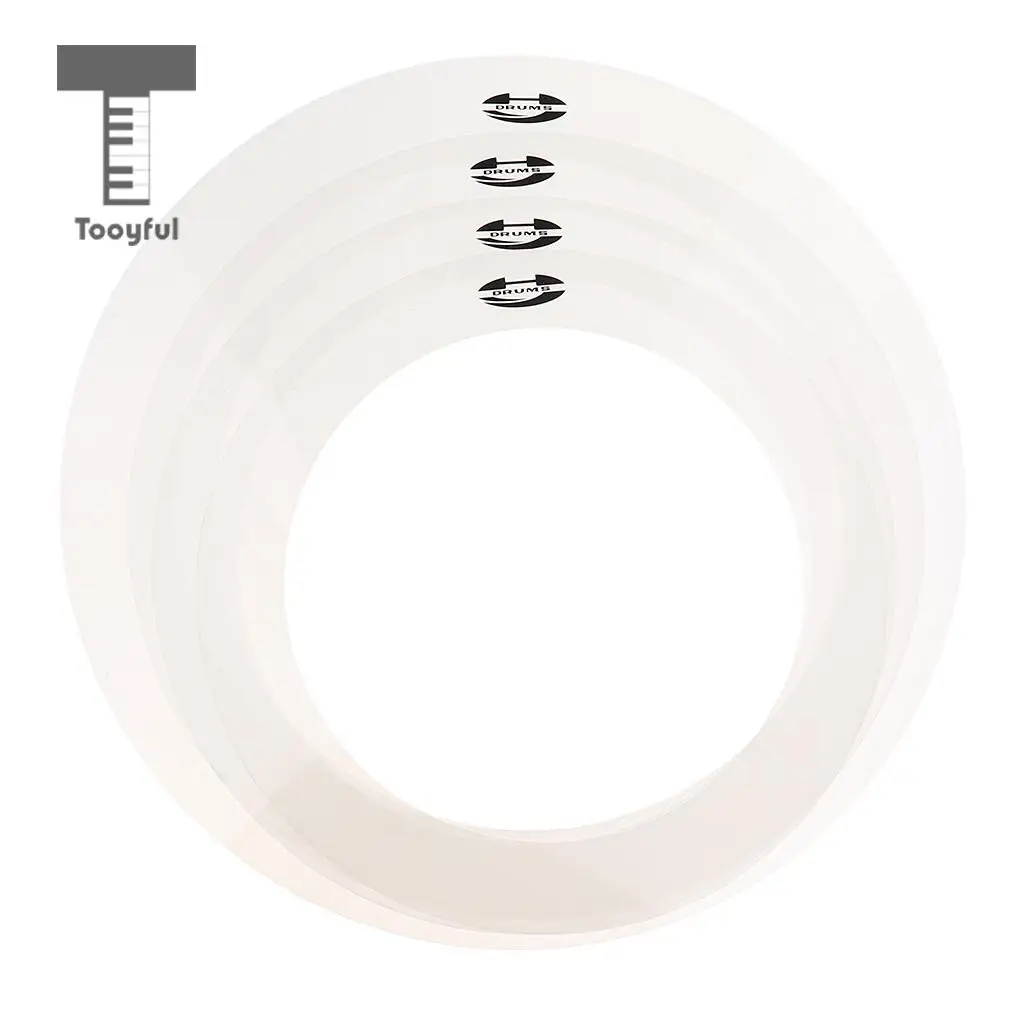 Tooyful 1 Pack/4pcs Drum Muffler Dampening Rings Bass Drum Tone Control Ring Eliminate Overtone for Drum Player Percussion Parts