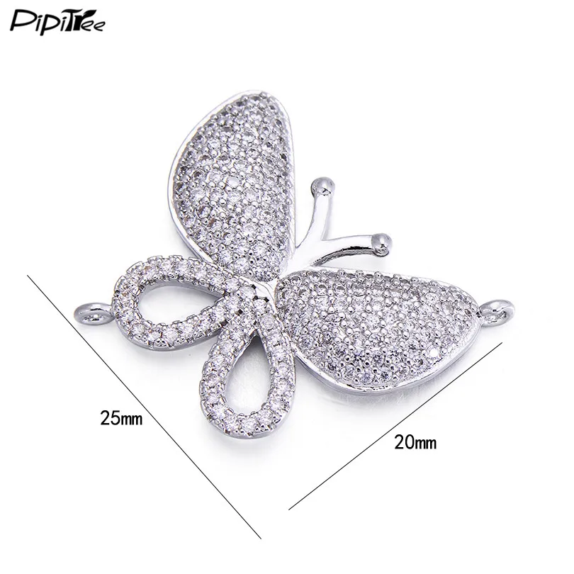 Роскошные подвески бабочки Pipitree 5 шт./лот с микрозакрепкой из фианита для