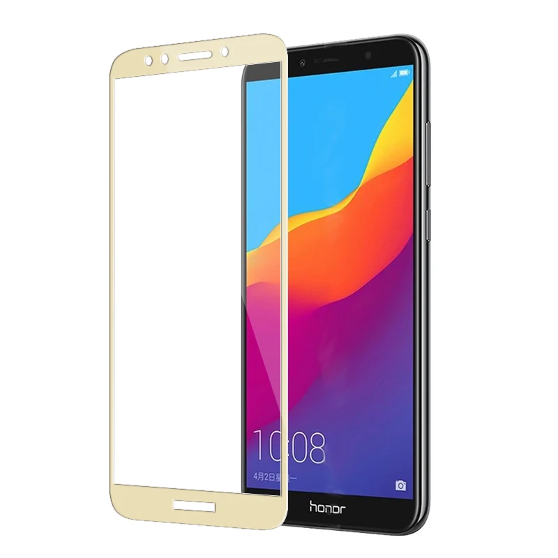 Закаленное стекло с полным покрытием для Huawei Honor 7A защитное покрытие экрана