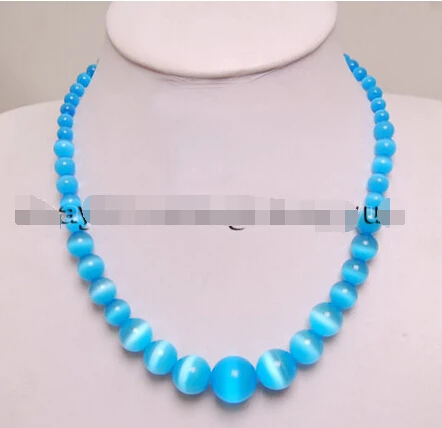 

Fast SHIPPING Fashion 6-14mm Blue Mexican Opal Round Beads Necklace 18" (A0325)