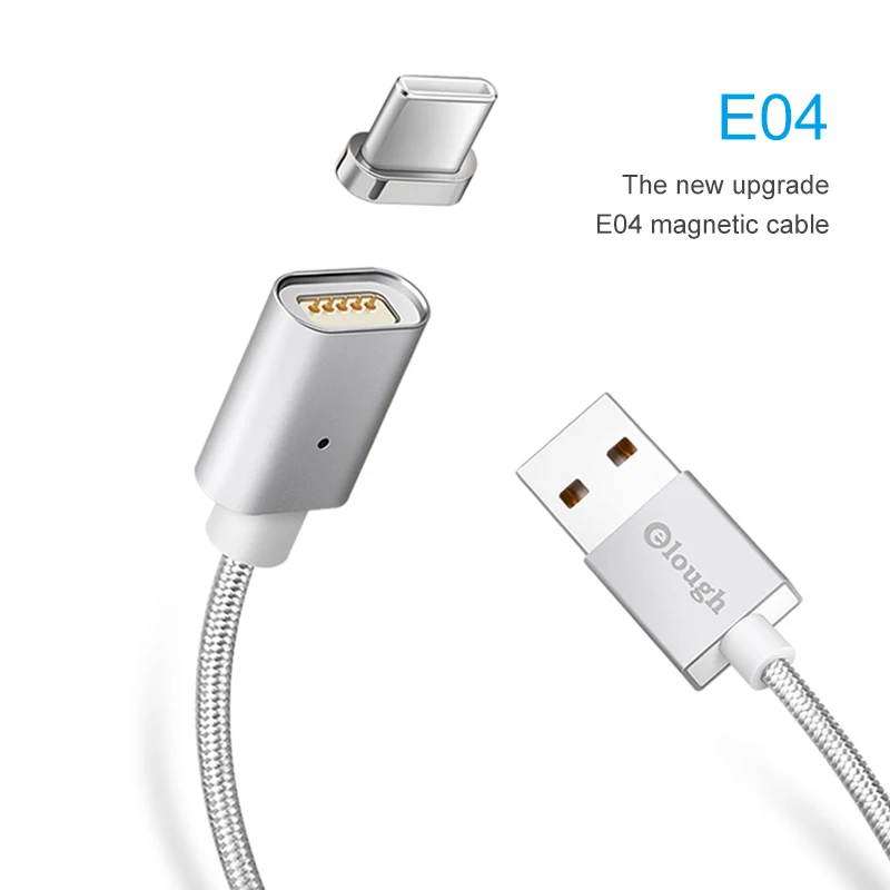 Elough E04 USB tipo C Cable magnético para Samsung galaxy s8 note8 teléfono móvil cargador rápido imán tipo-c cable de carga