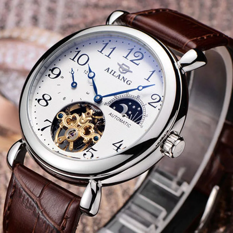 

ALIANG 2018 expensive Luxury brand bijou vintage wrist watch men,Swiss diver watch, mechanical case band gear loop diesel watch