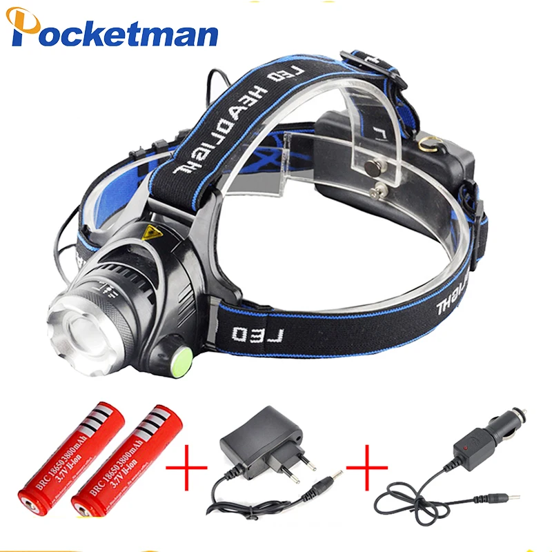 

zoom head lamp 18650 rechargeable battery flashlight head torch Lights waterproof headlight led headlamp
