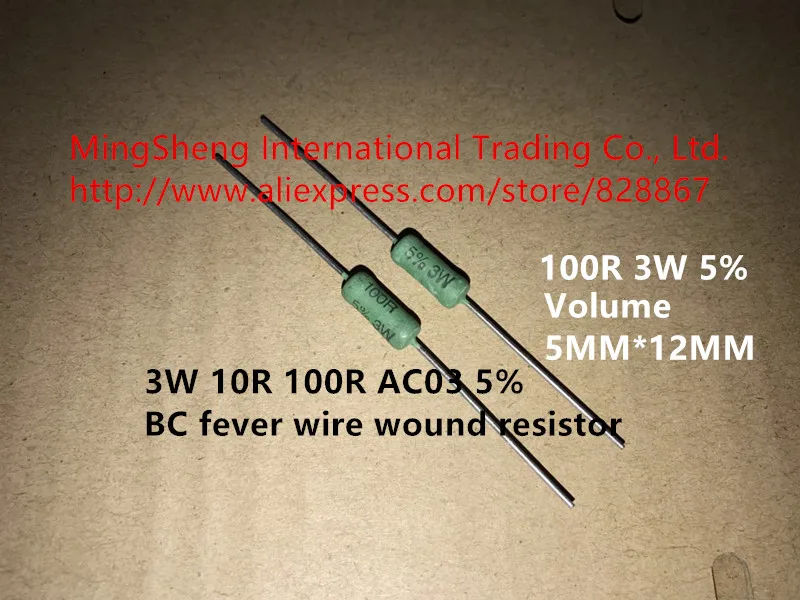 Original new 100 3W 10R 100R AC03 5 BC fever wire wound resistor (Inductor)in Inductors from