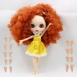 nude doll  brown wavy hair curly hair joint body joint doll factory blyth doll 330BL2231/2237