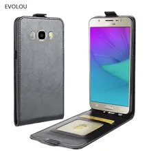 Funda EVOLOU para Samsung J5 (6) funda Vertical de cuero abatible para Samsung Galaxy J5 2016 j510 SM J510F ranura para tarjeta del bolso del teléfono