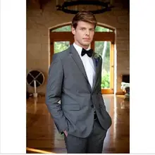 Последняя версия серого костюма-лучший мужской/мужской костюм/платье для выпускного вечера/одна пуговица на воротнике(пальто+ брюки+ галстук