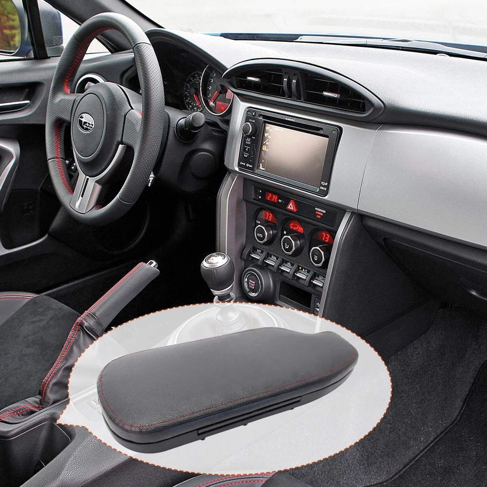 

Center Console Armrest Cover Black Euro-Spec Flip Open Armrest w/ Red Stitching Fit for Scion FRS / Subaru BRZ/Toyota 86 13-18