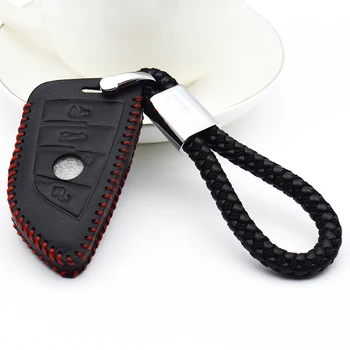 

Leather Car Key Cover with PU leather Key Holder For BMW X5 F15 X6 F16 G30 1 2 5 7 Series G11 X1 F48 F39 E53 X3 E83 X4 F10 F31